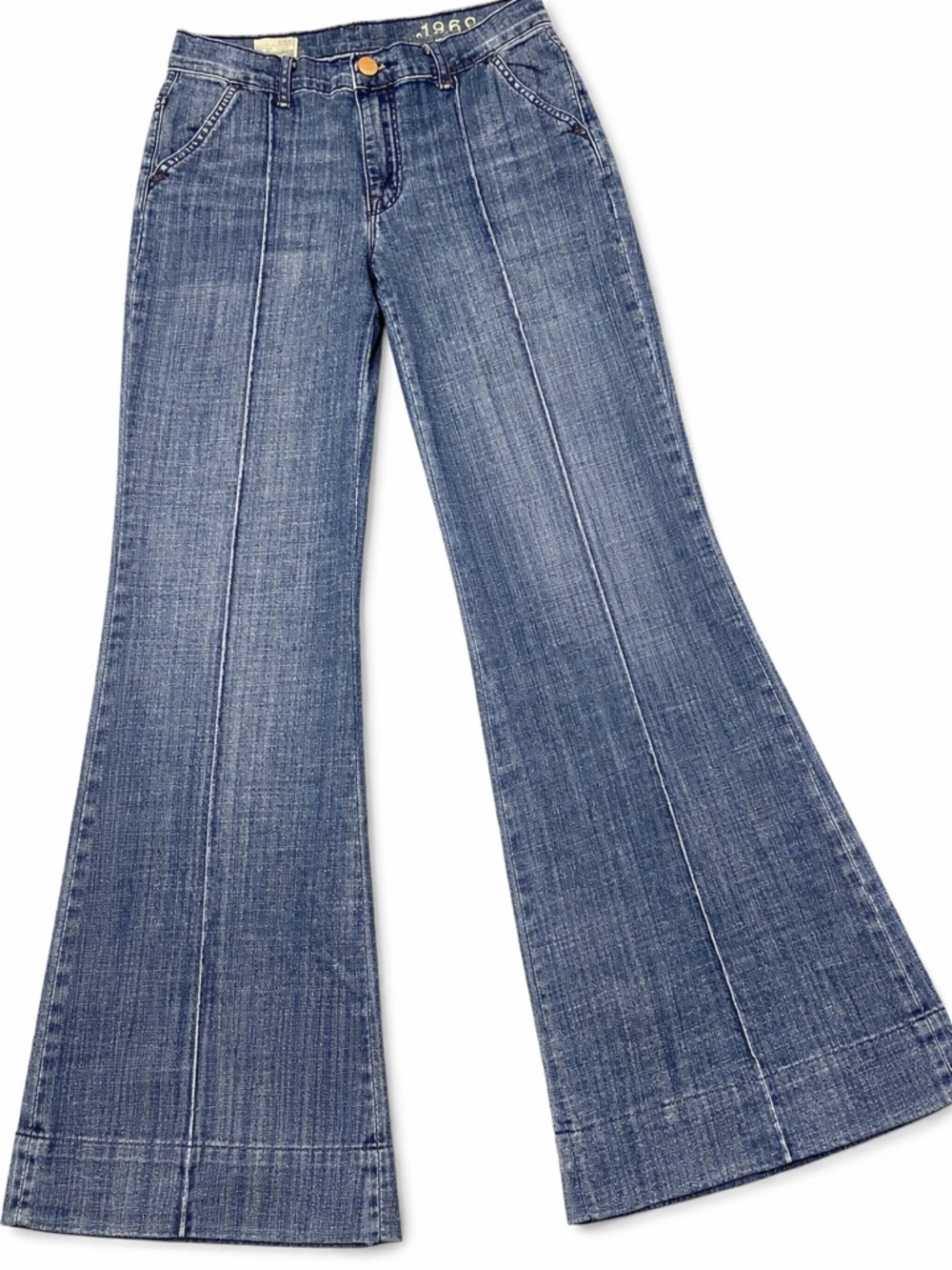Gap 1969 High Rise Trouser Flare Jeans - Pintuck Center Seam - 27 / 4 Medium